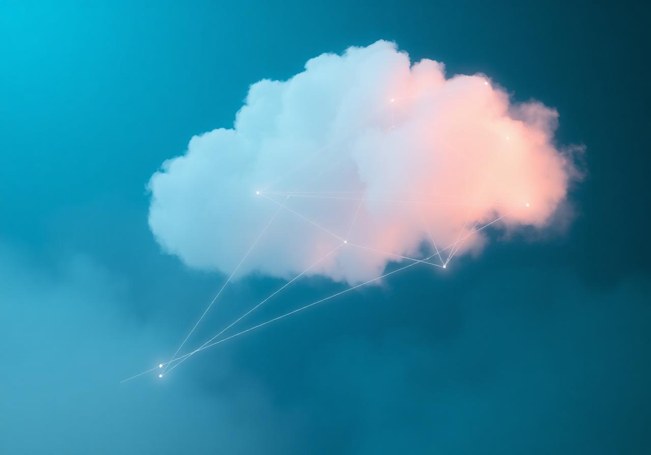 Abstract cloud architecture concept
